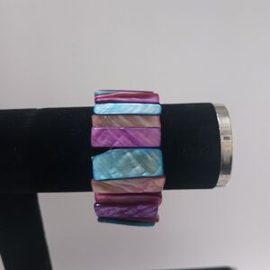 PacSun Kirra Pink, Blue and Purple Shell Stretch Bracelet